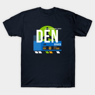 Denver (DEN) Airport // Retro Sunset Baggage Tag T-Shirt